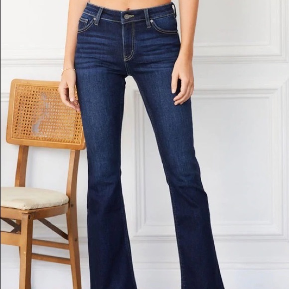 KanCan Dark Mid Rise Flares - Picture 2 of 7